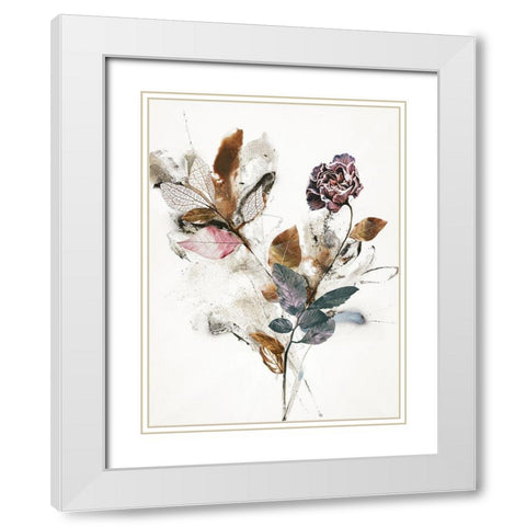 Playing Flower 1 White Modern Wood Framed Art Print with Double Matting by Design Fabrikken