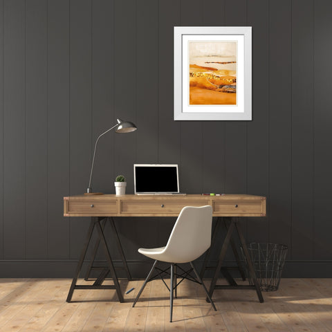 Element Fire White Modern Wood Framed Art Print with Double Matting by Design Fabrikken