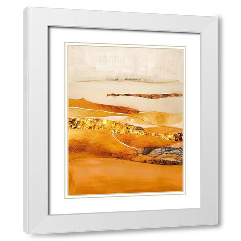 Element Fire White Modern Wood Framed Art Print with Double Matting by Design Fabrikken