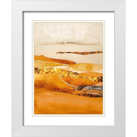 Element Fire White Modern Wood Framed Art Print with Double Matting by Design Fabrikken