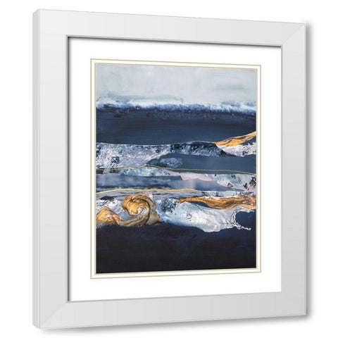 Element Water White Modern Wood Framed Art Print with Double Matting by Design Fabrikken