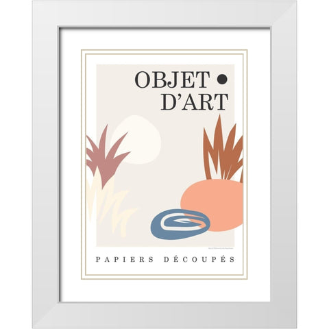 Objet 6 White Modern Wood Framed Art Print with Double Matting by Design Fabrikken