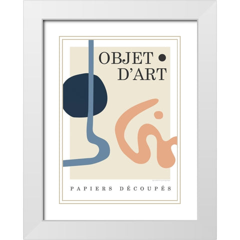Objet 7 White Modern Wood Framed Art Print with Double Matting by Design Fabrikken
