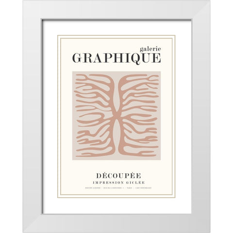 Graphique 9 White Modern Wood Framed Art Print with Double Matting by Design Fabrikken