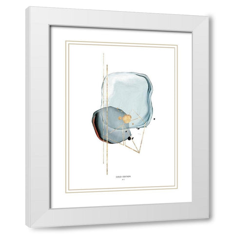 Gold Edition No 1 White Modern Wood Framed Art Print with Double Matting by Design Fabrikken