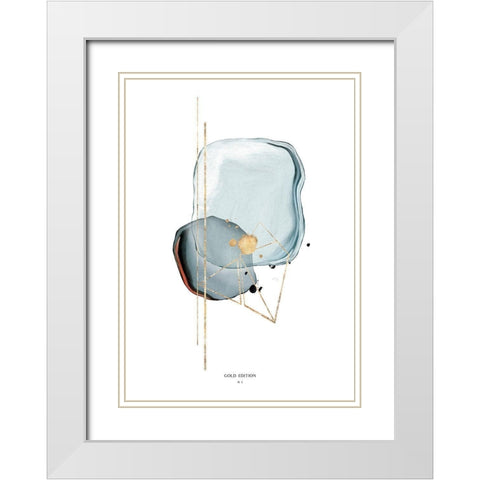 Gold Edition No 1 White Modern Wood Framed Art Print with Double Matting by Design Fabrikken