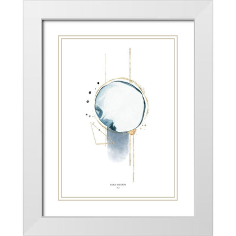 Gold Edition No 2 White Modern Wood Framed Art Print with Double Matting by Design Fabrikken