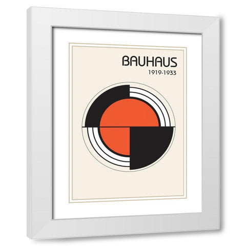Bauhaus 1 White Modern Wood Framed Art Print with Double Matting by Design Fabrikken
