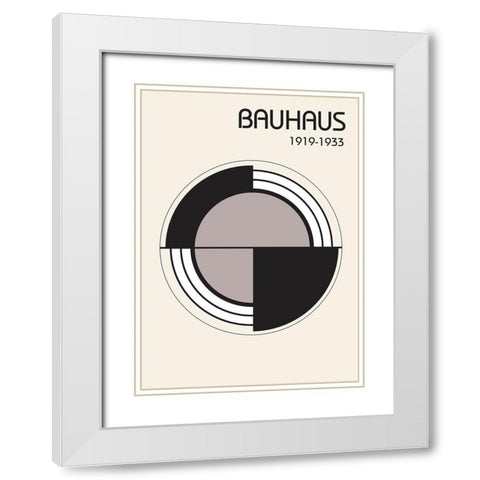 Bauhaus 2 White Modern Wood Framed Art Print with Double Matting by Design Fabrikken