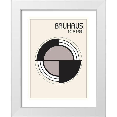 Bauhaus 2 White Modern Wood Framed Art Print with Double Matting by Design Fabrikken