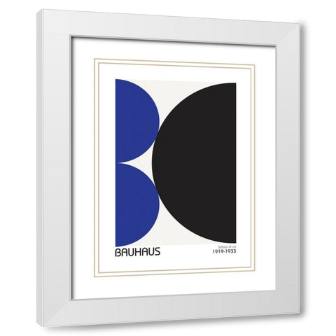 Bauhaus 3 White Modern Wood Framed Art Print with Double Matting by Design Fabrikken