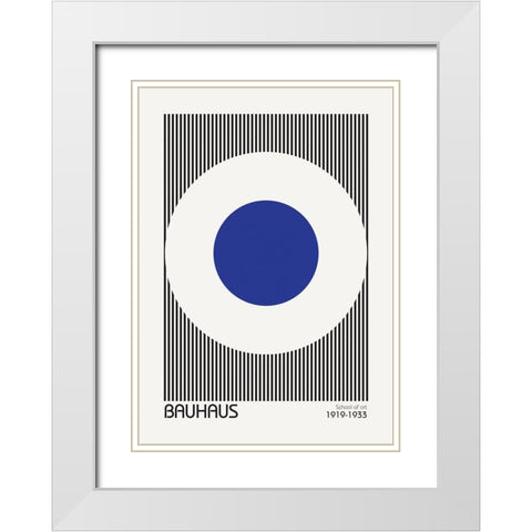 Bauhaus 5 White Modern Wood Framed Art Print with Double Matting by Design Fabrikken
