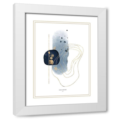 Gold Edition No 3 White Modern Wood Framed Art Print with Double Matting by Design Fabrikken