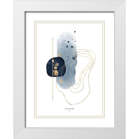 Gold Edition No 3 White Modern Wood Framed Art Print with Double Matting by Design Fabrikken