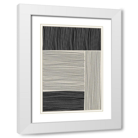 Ribbing 1 White Modern Wood Framed Art Print with Double Matting by Design Fabrikken