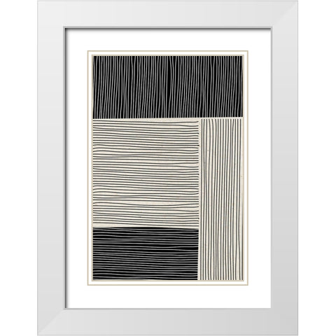 Ribbing 1 White Modern Wood Framed Art Print with Double Matting by Design Fabrikken