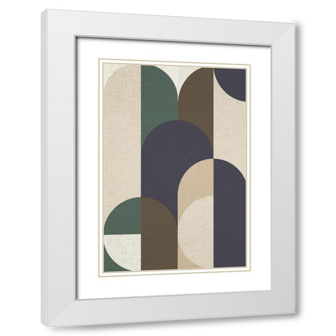 Weave 1 White Modern Wood Framed Art Print with Double Matting by Design Fabrikken