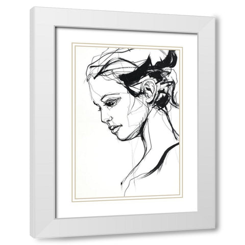 Silhouette 2 White Modern Wood Framed Art Print with Double Matting by Design Fabrikken