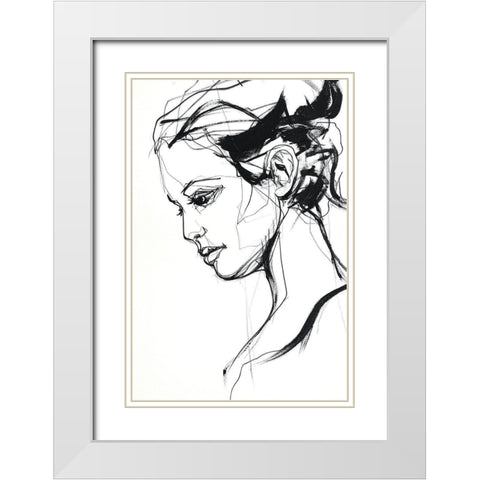 Silhouette 2 White Modern Wood Framed Art Print with Double Matting by Design Fabrikken