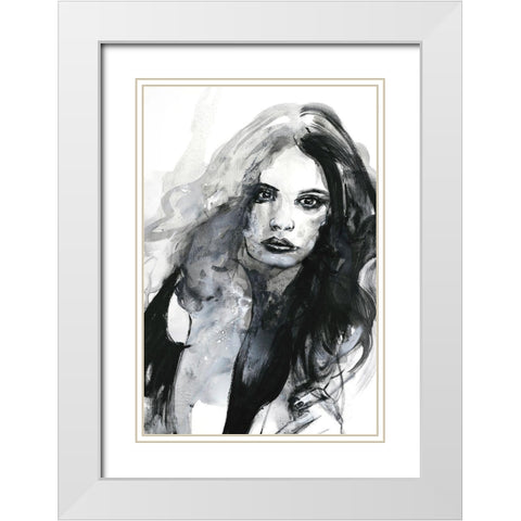 The Feeling White Modern Wood Framed Art Print with Double Matting by Design Fabrikken
