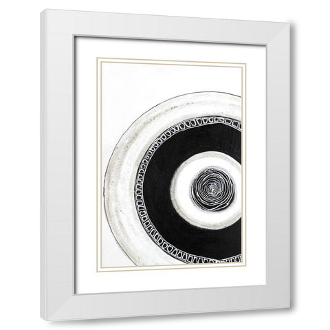 Circuli 2 White Modern Wood Framed Art Print with Double Matting by Design Fabrikken