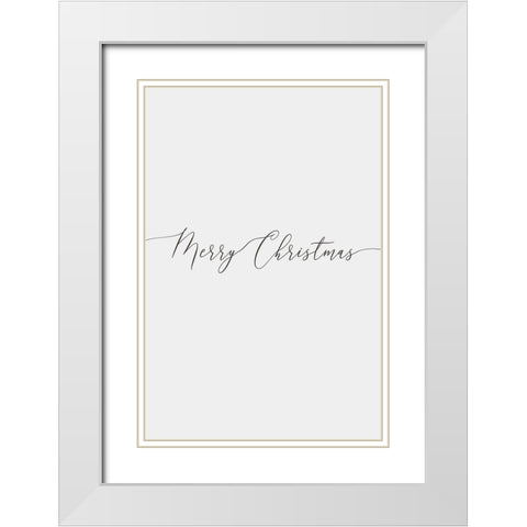 Merry Christmas 1 White Modern Wood Framed Art Print with Double Matting by Design Fabrikken