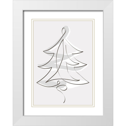 Merry Christmas 2 White Modern Wood Framed Art Print with Double Matting by Design Fabrikken