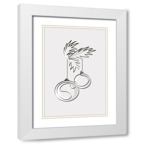 Merry Christmas 3 White Modern Wood Framed Art Print with Double Matting by Design Fabrikken