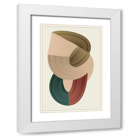 Fibers 1 White Modern Wood Framed Art Print with Double Matting by Design Fabrikken