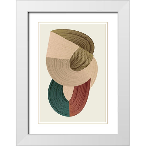 Fibers 1 White Modern Wood Framed Art Print with Double Matting by Design Fabrikken