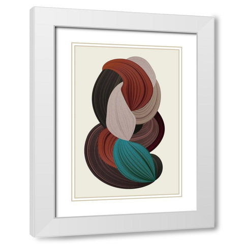Fibers 3 White Modern Wood Framed Art Print with Double Matting by Design Fabrikken