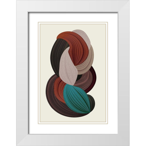 Fibers 3 White Modern Wood Framed Art Print with Double Matting by Design Fabrikken