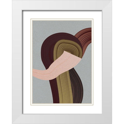Fibers 4 White Modern Wood Framed Art Print with Double Matting by Design Fabrikken