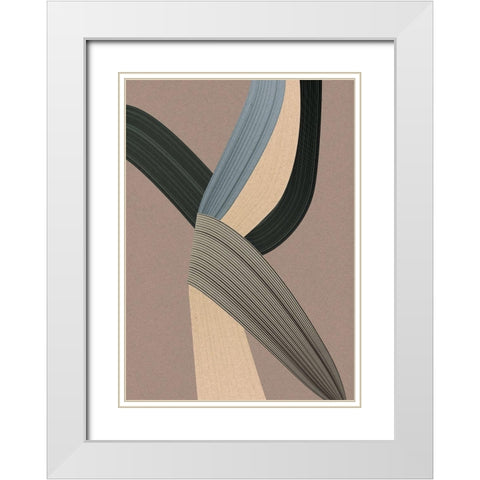 Fibers 5 White Modern Wood Framed Art Print with Double Matting by Design Fabrikken