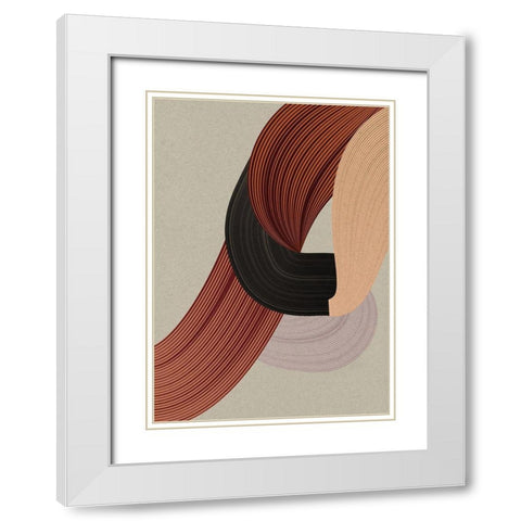 Fibers 6 White Modern Wood Framed Art Print with Double Matting by Design Fabrikken