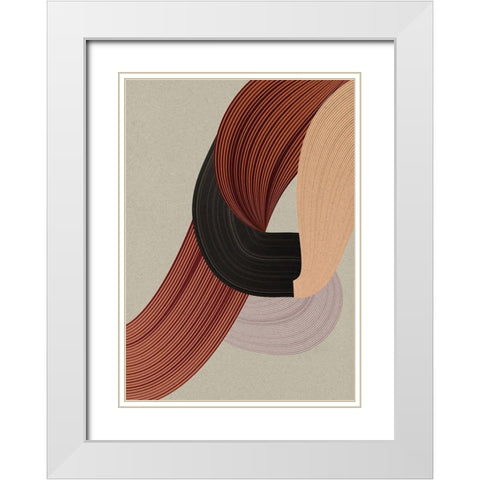 Fibers 6 White Modern Wood Framed Art Print with Double Matting by Design Fabrikken