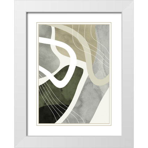 Acrobat 1 White Modern Wood Framed Art Print with Double Matting by Design Fabrikken