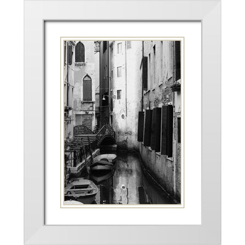In Venice White Modern Wood Framed Art Print with Double Matting by Design Fabrikken