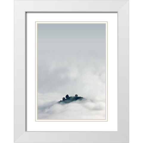 Lost in Mist White Modern Wood Framed Art Print with Double Matting by Design Fabrikken