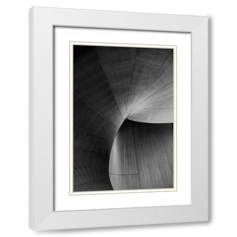 Architecture White Modern Wood Framed Art Print with Double Matting by Design Fabrikken