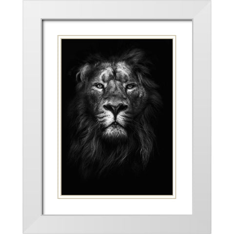 King of Kings White Modern Wood Framed Art Print with Double Matting by Design Fabrikken