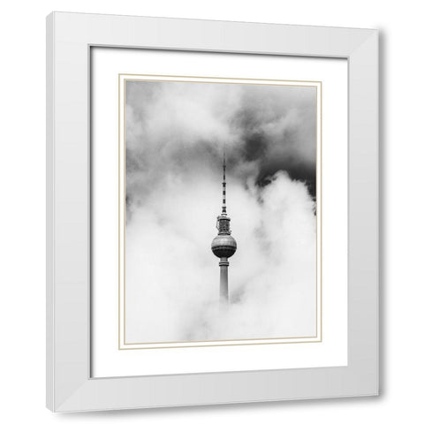 Polaroid White Modern Wood Framed Art Print with Double Matting by Design Fabrikken