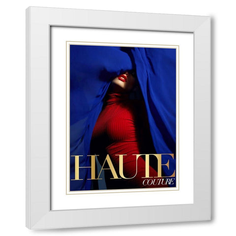 Couture 5 White Modern Wood Framed Art Print with Double Matting by Design Fabrikken