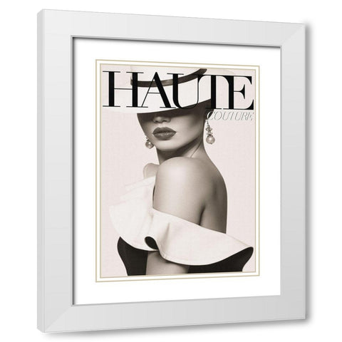 Couture 7 White Modern Wood Framed Art Print with Double Matting by Design Fabrikken
