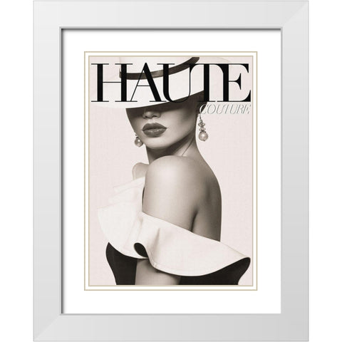 Couture 7 White Modern Wood Framed Art Print with Double Matting by Design Fabrikken