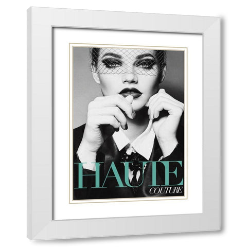 Couture 9 White Modern Wood Framed Art Print with Double Matting by Design Fabrikken