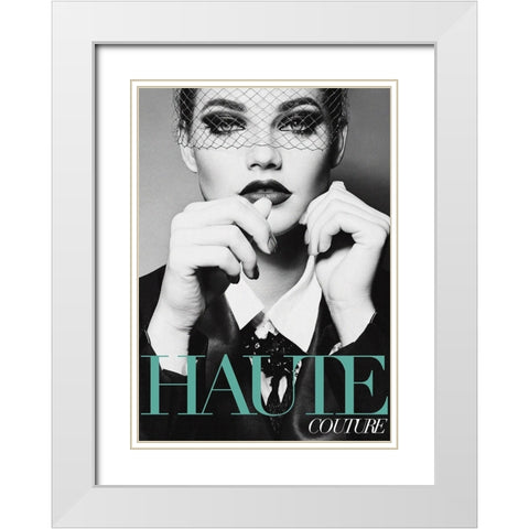 Couture 9 White Modern Wood Framed Art Print with Double Matting by Design Fabrikken