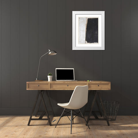 Blackout White Modern Wood Framed Art Print with Double Matting by Design Fabrikken