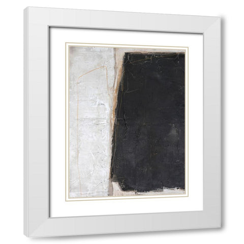 Blackout White Modern Wood Framed Art Print with Double Matting by Design Fabrikken