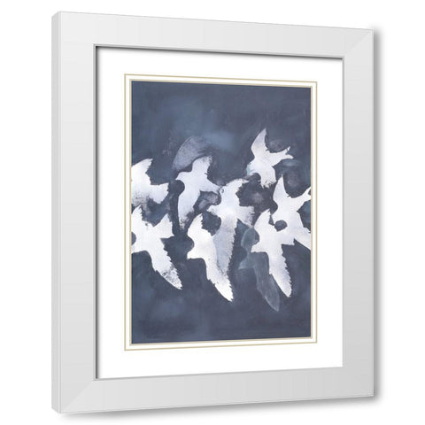 Fades Into Light White Modern Wood Framed Art Print with Double Matting by Design Fabrikken